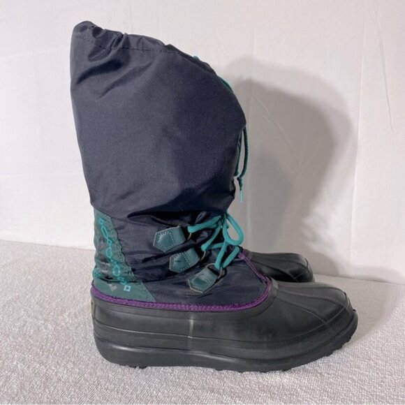 Vintage Sorel Navy Blue insulated Winter Boots 11 - Picture 1 of 16